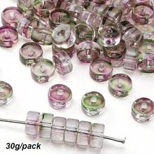 beadia 30-60g Perles d'espacement en verre transparent bicolore de 6mm, perles d'espacement de diverses couleurs pour la fabrication de bijoux DIY bracelets colliers boucles d'oreilles - perle - Voir 10