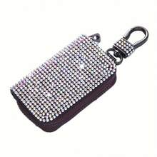 An Elegant And Compact Key Case With Diamonds, Offering Protection And A Modern Touch To Your Vehicle's Interior. - [White] - View 6