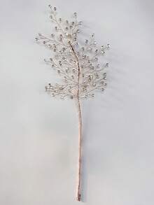 1pc Shiny Rhinestone Flower Branch Artificial Flower, Holiday Decoration, Artificial Pine Branch, Creative Seasonal Floral Arrangement, Elegant Wedding Decor, Party Home Tabletop Vase Filler Decoration - Champagne - View 8