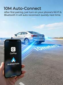 REMAX 2-In-1 Wireless CarPlay Adapter Compatible With Apple CarPlay And Android Auto; Mini Size; Plug And Play; CarPlay Wireless Adapter Compatible With IPhone IOS 6+, Android 11+, Fast And Stable Connection; Car Accessories, Ultra Practical Car Supplies - M26 - View 8