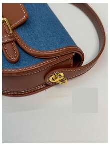 Premium Texture Saddle Bag, Vintage Patchwork Handbag, 2025 New Casual Versatile Crossbody Bag - Brown - View 5