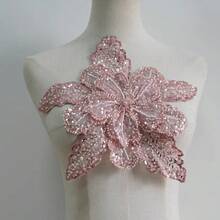 1pc Luxury Fashion Women's Sparkling Rhinestone Brooch, Crystal Suit Jacket Corsage, 3-Layer 3D Hand-Embroidered Beaded Flower Brooch For Men And Women Clothing, Creative Clothing Applique Ornament, Shiny Clothing Accessory Fabric Decoration Patch, Elegant Floral Embroidery Beaded Bridal Dress Accessory, Dopamine Beach Swimwear Accessory, Chinese Style Formal Wear Accessory, Comes With 2 Brooches - Multicolor - View 12