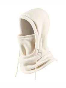 1 pieza Gorro de invierno unisex cálido y a prueba de viento, gorro de forro polar para exteriores con cordón, adecuado para ciclismo de montaña, gorro con máscara facial para motocicleta, gorro con bufanda integrada a prueba de frío, esencial para montar en motocicleta - J - Ver 13