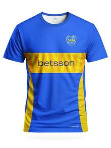 Men's Football T-Shirt, Lightweight & Soft, Suitable For Match, Training, Casual Wear, Gift, World Cup - Blue - View 3