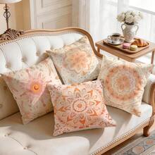 4pcs/1pc Bohemian Mandala Pattern Pillow Covers Without Inserts, Single-Sided Printed Pillow Covers, Suitable For Living Room Bedroom Home Decor, All Seasons Pillow Covers - Multicolor - View 8