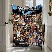 [HOMIES Printed Flannel Blanket] HOMIES Soft Printed Flannel Blanket - Multifunctional Nap Blanket And Small Throw With Creative Themed Patterns - Perfect Gift For Friends - 如圖所示 - 查看 1