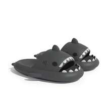 Wuxi lateness time co., ltd Shark Home Slippers Adult Couple Slides Funny Non-Slip Cartoon Slippers Men Outdoor Wear - Distant Mountain Gray - View 5