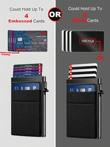 حامل بطاقة ائتمان RFID محفظة رجالية فائقة النحافة متعددة الوظائف بتصميم بسيط، علبة بطاقات معدنية منبثقة، حامل بطاقة بنكية وبطاقة هوية، هدية عيد ميلاد للجنسين، محفظة رجالية - متعدد الألوان - مشاهدة 6