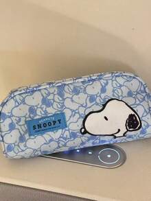 SNOOPY 1pc Large Capacity Pencil Case, Cute Stationery Bag, Can Store Pencils, Pens, Erasers, Rulers, Stickers And Sticky Notes, Suitable As Birthday Gift And Party Favor - View 7