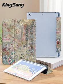 Kingsung Retro Floral Pattern Tablet Case, Compatible With Ipad Air 8 (Model M4), 2026 11-Inch/13-Inch, 9.7/10.2/10.5/10.9/12.9-Inch, Pro 11-Inch, 10th Generation , Galaxy Tab S6 Lite 10.4-Inch, Kindle Paperwhite 2024 12th Generation, Kindle 2022 11th Generation. It Has Shock-Proof Function And Intelligent Stand, With Automatic Wake-Up And Sleep Functions. - Multicolor - View 3