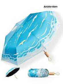 Aviator Asen مظلة قابلة للطي بطبقة سوداء UPF50+ حماية من الأشعة فوق البنفسجية كرتونية لطيفة وردية مظلة للاستخدام المزدوج للشمس والمطر مقاومة للماء 8-أضلاع للجنسين Max The Puppy مقبض ذهبي وردي مظلة حماية من الشمس مظلة حقيبة ظهر مناسبة للعطلات والسفر والتخييم والتنقل - قابل للطي - مشاهدة 14