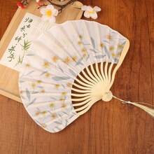 1件中式摺疊扇形小扇子 女款夏季新款中式古風旗袍漢服道具舞扇 便攜式 - 多色 - 查看 19