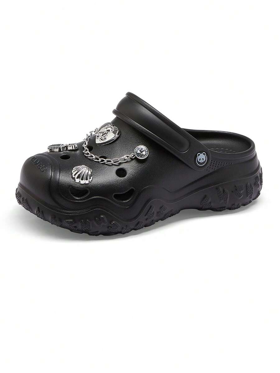 CAMEL CROWN Women's Perforated Sandals, Spring/Summer Outdoor Sandals, Thick Sole, Non-Slip, Breathable, Closed-Toe Beach Shoes - Black - View 1