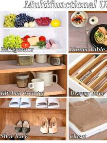 1 Roll - Premium Waterproof Non-Slip Vinyl Shelf Liner With EVA Drill Point Texture - Perfect For Kitchen Cabinets, Desktops, Refrigerators, Wardrobes & Shoe Racks - Glue-Free, Durable & Easy To Clean, Shelf Liners - Diamond Pattern - View 3