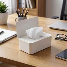 1pc Square Tissue Box Cover, Flip-Top Tissue Box Sleeve, Dust-Proof Napkin Holder With Lid, Tissue Box Stand With Base, Box-Shaped Dispenser, Suitable For Bathroom, Living Room, Office, Bedroom - Multicolor - View 3