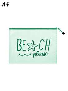 防水時尚海灘包，印有「Beach Please」海星圖案，大容量透明化妝包配尼龍拉鍊 - 輕量、春/夏防曬收納，適合游泳、海灘、潛水和夏季度假，學生返校，適合朋友、家人、閨蜜、同學。生日、節日、派對、婚禮（伴娘）、教師節、郵輪必備、畢業、暑假、返校、開學的理想禮物和紀念品 - 彩色 - 查看 14