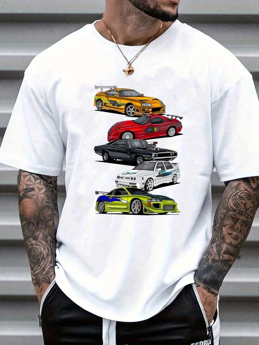 Men's Short-Sleeved Crew Neck T-Shirt. Casual Style With Modern And Comfortable Prints. For Men And Women, Couple Style, Short-Sleeved T-Shirt With 2Z Print - 米色 - 查看 1