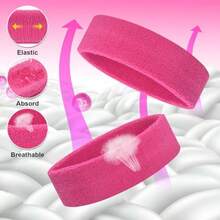 YQQ ONUPGO - Sports Headbands For Men And Women, 4 Moisture-Wicking Headbands For Tennis, Basketball, Soccer, Gymnastics, Training 1256 - 如圖所示 - 查看 5