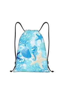 Schildkröten-Kordelzug-Rucksack, Sommer-Tasche Strandtasche Sporttasche, Reise-Essentials für Frauen, Camping Wandern Schultasche, Sport-Rucksack - Verschiedenfarbig - Übersicht 10