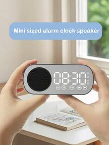 AKKHOO 4.57*2.01*1.3 In Wireless Bluetooth Speaker, Multi-Function High Volume Subwoofer Clock, Mini AI Smart Alarm Clock Speaker - White - View 7