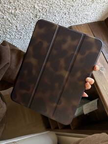Niche Ins-Style Premium Vintage Amber Color Tri-Fold Cute Tablet Protective Case, Compatible With IPad 11th Gen/Pro 2025/10th Gen/Air 7/6, With Pencil Slot Anti-Bending, 11-Inch Unisex For Boys And Girls, Actual Product May Slightly Differ In Color Due To Lighting And Display - Brown - View 1