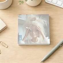 1pc Random/4pcs Funny Distressed Messy Haired Doll Notes Pads,Portable Removable Adhesive Notepaper For Office School Study Planner Journal Scrapbook - one-size - View 1