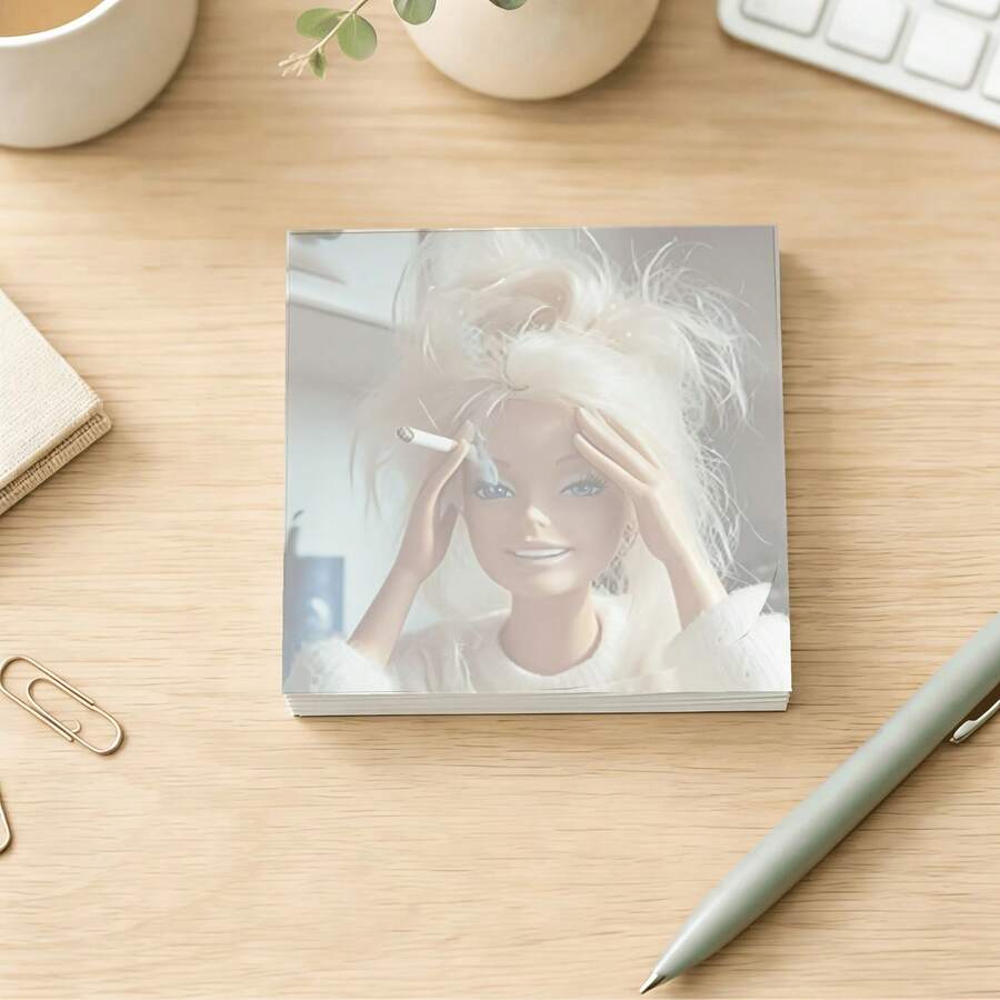 1pc Random/4pcs Funny Distressed Messy Haired Doll Notes Pads,Portable Removable Adhesive Notepaper For Office School Study Planner Journal Scrapbook - one-size - View 1