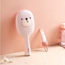 High Quality Cute 3D Bear Air Cushion Comb Cleaning Tool Set, Soft Round Tip Air Cushion Scalp Massage Comb, Anti-Static Hair Brush, Suitable For Girls And Women's Daily Hair Care - Air Cushion Comb - View 3