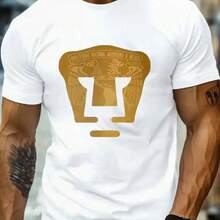 S-1XL Unisex Long-Sleeved Pumas UNAM University Print Short-Sleeved Crew Neck Loose-Fitting Casual Sporty Shirt, Ideal For Everyday Wear And Informal Outings. OSYA - 黑色 - 查看 4