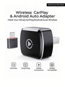 REMAX 2-In-1 Wireless CarPlay Adapter Compatible With Apple CarPlay And Android Auto; Mini Size; Plug And Play; CarPlay Wireless Adapter Compatible With IPhone IOS 6+, Android 11+, Fast And Stable Connection; Car Accessories, Ultra Practical Car Supplies - M26 - View 2