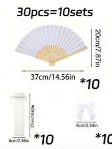 1/3/10/15/30 peças Leques de papel dobráveis minimalistas essenciais para o verão, estilos branco e colorido, leques portáteis de mão, adequados para casamento, festa, cerimónia de batismo, presentes para a noiva, decoração DIY e adereços de fotografia - Multicolorido - Ver 11
