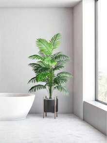 2 Stück 120 cm große künstliche Pflanzen, künstliche Palmen, Real-Touch Monstera-Blatt Simulation grüne Pflanzen, für tropische Innen-/Außendekoration von Hausgärten, Hochzeiten, Partys, pflegeleichte künstliche Pflanzen für Raumdekoration, Heimdekoration, Wohnzimmer - Grün - Übersicht 3