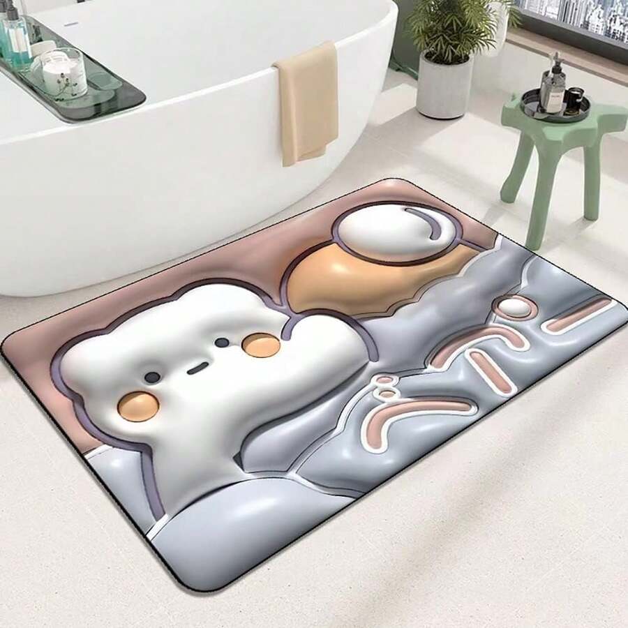 3D Flower Design Bath Mats, Non-Slip, Quick-Drying, Fun And Cute, Extra Soft And Absorbent, For Living Room, With Non-Slip Rubber Base, Machine Washable. (Flower I, 20''x32'') - Flower L - View 1
