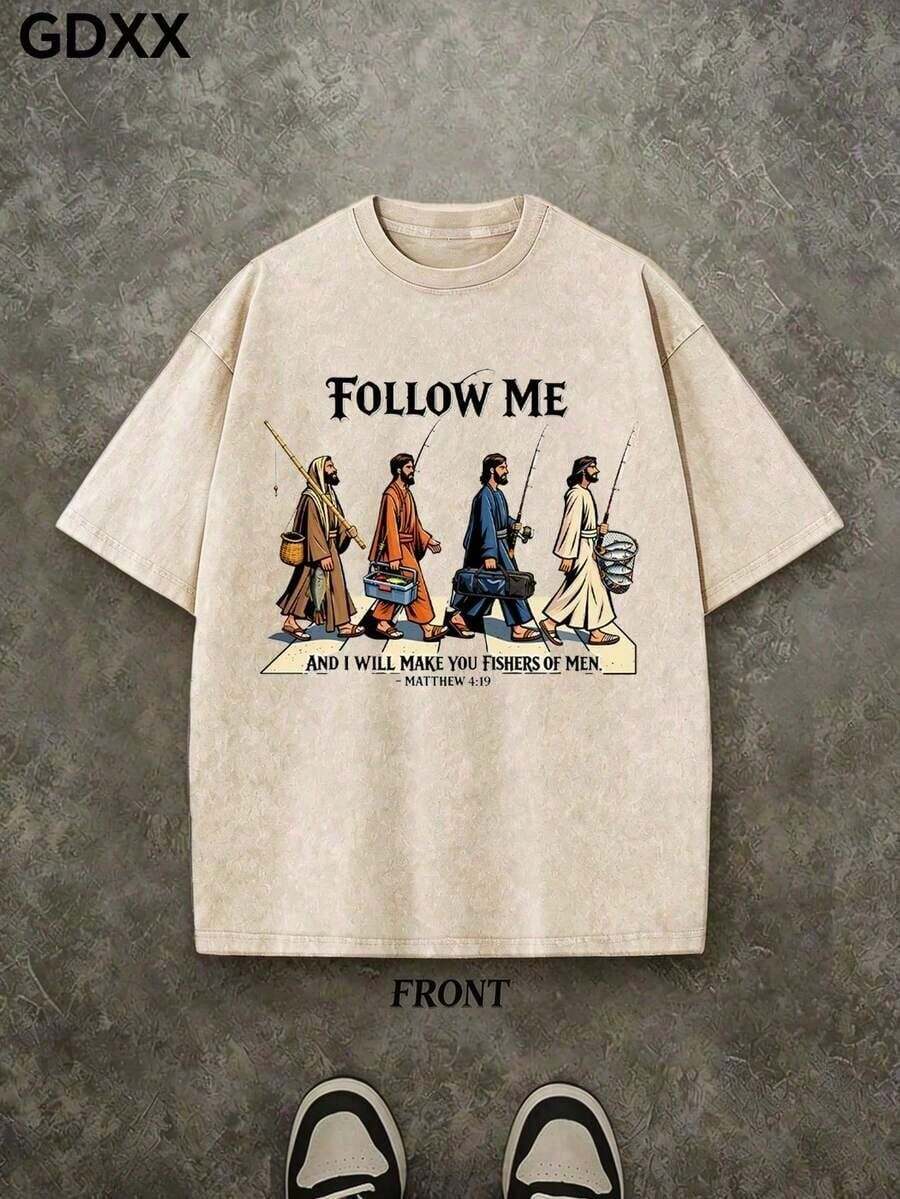 ano para Hombre, Camisetas Unisex.-Camiseta de Manga Corta de Algodón Holgada de Estilo Urbano Vintage Unisex para Hombre, Ropa Masculina Manfinity, Camisetas para Hombre, Camisas de Hombre. - Negro - Ver 1