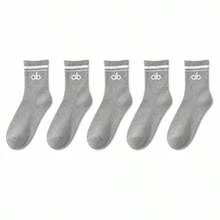 Street Style Essential! 1/5/10 Pairs Cozy Ribbed Crew Socks | Aesthetic High Top Trainer Socks - Multicolor - View 11