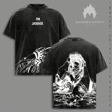 Vintage Washed Jabber Gachiakuta T-Shirt, Mad Cleaner Villain Graphic Tee, Chaotic Masked Wrestler Design, Dark And Dystopian Manga Aesthetic, Oversized Streetwear Style - 黑色 - 查看 1