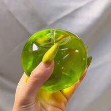 1個椰子油麥芽糖蘋果捏捏樂，軟粉色/綠色透明蘋果壓力緩解玩具，可塑性慢回彈擠壓玩具，完美禮物，生日禮物，節日禮物，送禮 - 彩色 - 查看 7