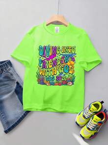 Camiseta de Secado Rápido para Niños 2026, Escuela Bíblica de Vacaciones, Patrón Temático del Océano "Sumérgete en una Amistad con Dios" - Adecuada tanto para niños como para niñas - Camiset - Gris - Ver 6