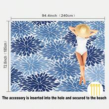 1pc Oversized Minimalist Floral Sand-Proof Quick-Dry Beach Towel Mat, Suitable For 1-3 Adults - Lightweight, Durable Polyester Fabric - Perfect For Travel, Camping, Hiking And Leisure Beach Time, Beach Mat, Picnic Mat, Campsite Cover - Multicolor - View 12