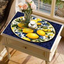 1pc Lemon Pattern Absorbent Drying Mat, Kitchen Decor Coffee Machine Mat, Hand Drip Coffee Pot Drainer Mat, Kitchen Floor Mat, Table Mat, Kitchen Countertop Dish Drying Mat, Breakfast Mat, Heat-Resistant Drainer Mat With Non-Slip Backing, Diatomaceous Earth Drainer Mat, Stain-Hiding, Super Absorbent Kitchen Drainer Mat, Easy-To-Clean Dish Rack Mat, Perfect For Kitchen, Dining Table, Coffee Shop, Bar, Holiday, Party, Home Decor, Holiday Gift - Multicolor - View 2