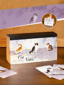 90 piezas de notas adhesivas 3D con patrón de gato, blocs de notas creativos personalizados y lindos, gatito mascota animal - Multicolor - Ver 5