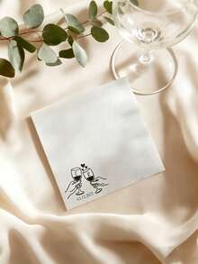 1-200pcs Customized Personalized Wedding Napkins, Custom Wedding Cocktail Napkins For Engagement Party, Bridal Shower And Wedding Decor, Wedding Reception Napkins - Multicolor - View 4
