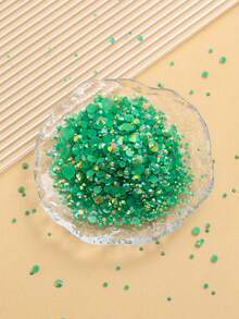 2MM-6MM 混合尺寸 2000顆/包 圓形平底樹脂水鑽，果凍糖 AB 色亮面亮片，DIY 寶石鑽石，黏貼式珠飾，適用於衣服、包包、鞋子、馬克杯、瓶子、保溫杯、手機、DIY 配件 - 深綠52 - 查看 4
