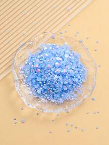 2MM-6MM 混尺寸 2000顆/包 圓形平底樹脂水鑽 果凍糖 AB色 亮面亮片 DIY 寶石水鑽裝飾，黏貼式珠飾，適用於衣服、包包、鞋子、馬克杯、瓶子、保溫杯、手機、DIY配件 - 淺寶藍56 - 查看 4