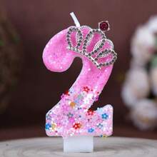 1PC 0-9 Number Birthday Candle Plum Blossom Rhinestone Crown Accessory Creative Handmade Birthday Candle Atmosphere Theme Party Birthday Party Cake Decoration Birthday Number Candle - View 18