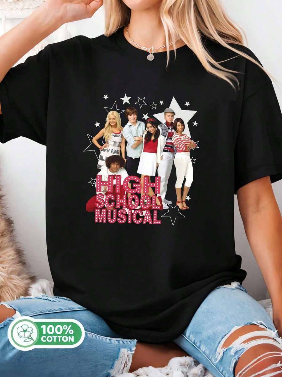 High School Musical Retro Cast Photo T-Shirt - 黑色 - 查看 1