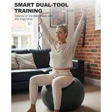 Exercise Ball Yoga, Pilates Fitness - Stability Ball Equipment Home Gym Office Chair, Core Balance Training Accessories, Physical Therapy Equipment, Quick Pump Included, 5 Sizes - Black - View 6