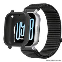 1 Set Silicone Protective Case + Nylon Strap, Compatible With Redmi Watch 5 Active/Lite Skin-Friendly Breathable Sports Replacement Wristband Soft Silicone Watch Protective Cover Smart Watch Accessories - Black - View 10