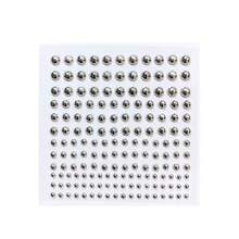 1650/1320/825/495/330/165片 3-6毫米 镀银亚克力 Y2K 性感身体贴纸 + 镊子，假鼻环耳环贴纸，假眉环和唇环无孔身体饰品，适合派对和音乐节面部装饰 - 鍍銀 - 查看 14