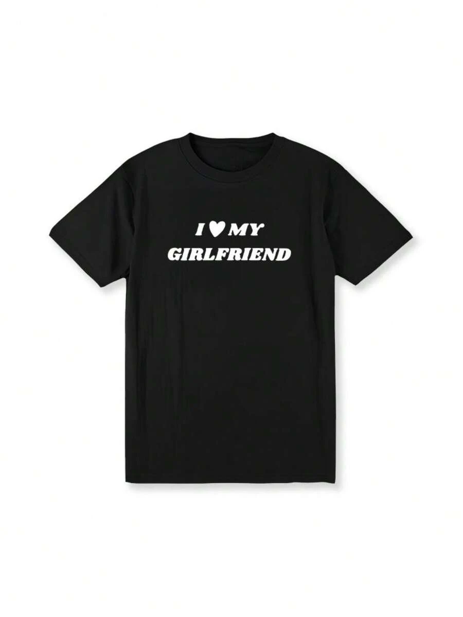 Love You Gift,i love my girlfriend t-shirt, Gift For Him, Gift For Her, i love Shirt, i heart shirt, Menswear Crewneck Classic Tee - Schwarz - Übersicht 1